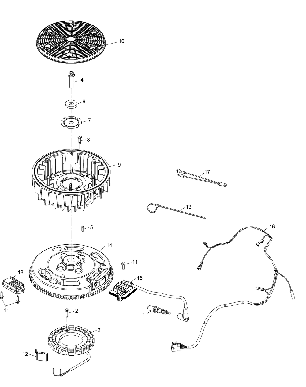 Kohler Kt745-3001 Ignition And Electrical Diagram and Parts List for XT2-GX54KH (14A7A3CA010)(2015) Cub Cadet Lawn Tractor